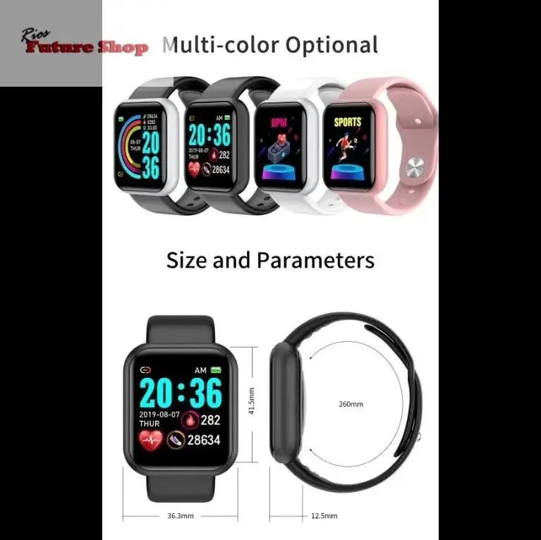 Y68 Smartwatch - Compact Design, Lightweight Construction, With Strapless Strap, Perfect For Everyday Wear - Rios Future Shop